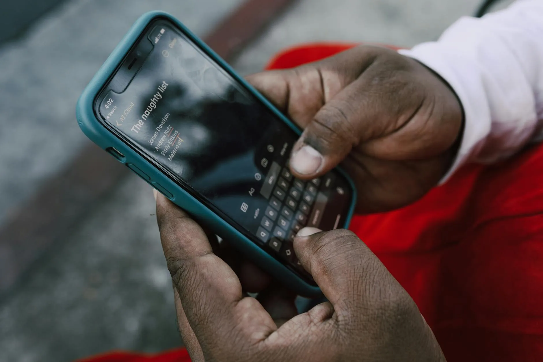 Person browsing car listings on phone
