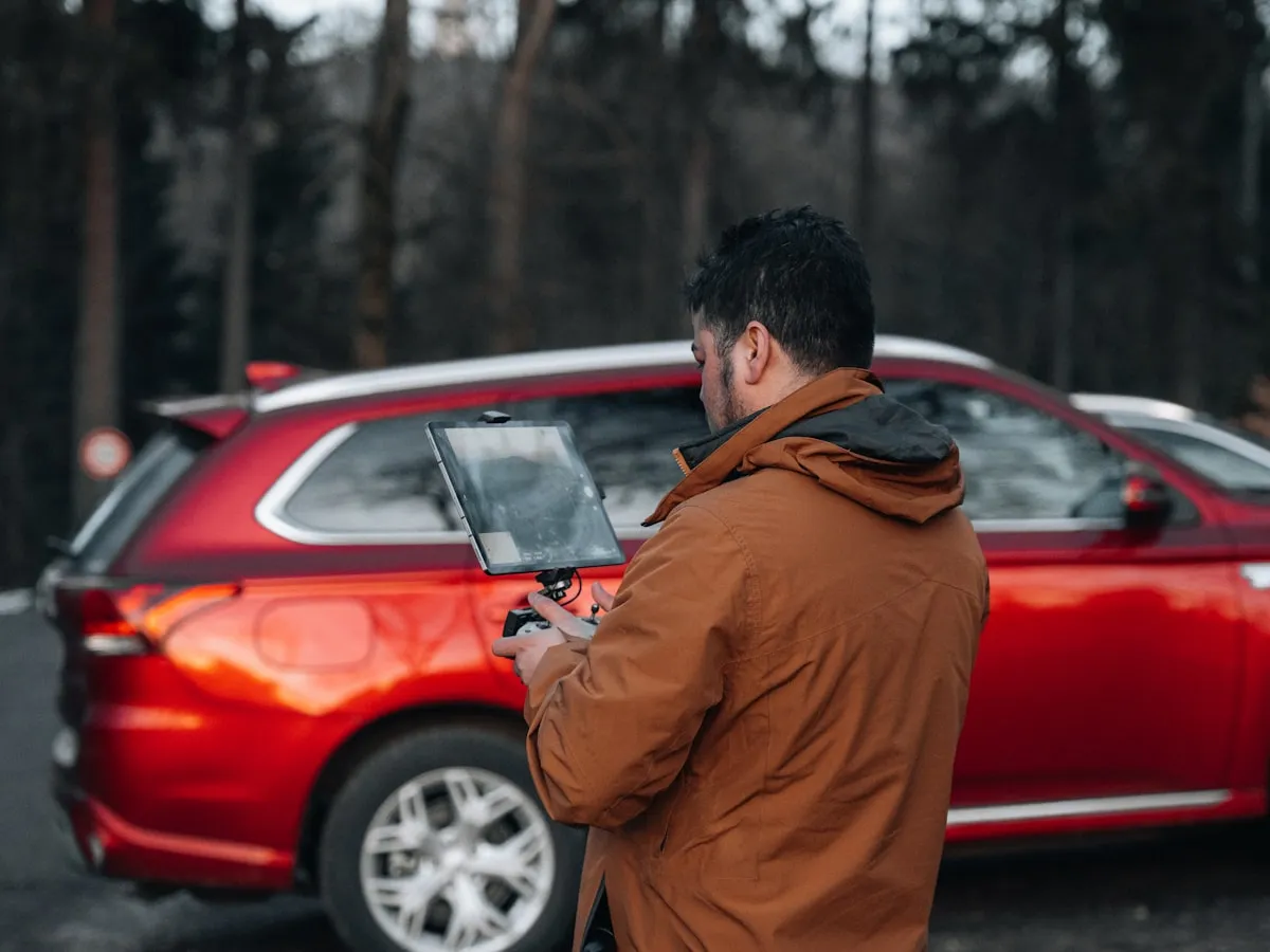 Buyer walking up to a used car at a private-party meetup