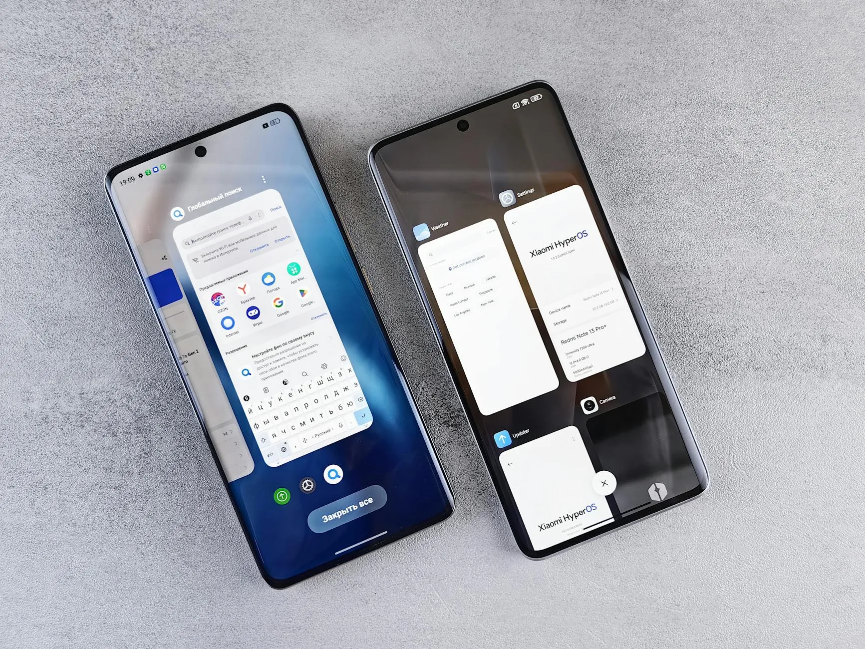 Two smartphones side by side for comparison